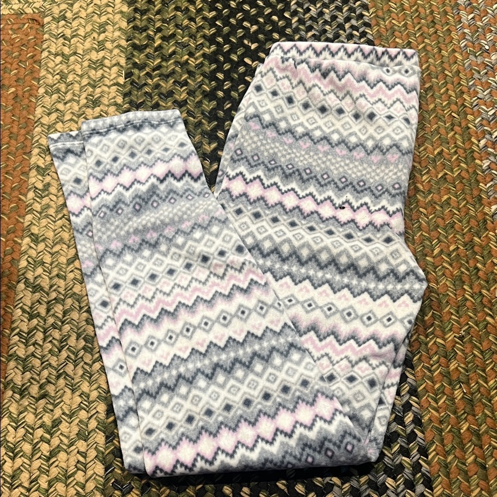 Cuddl Duds Kids Zigzag Leggings - Pink and Gray